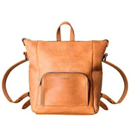 Suzette's Steals Universal Leather Backpack - Tobacco